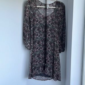 Ella Moss Dress 100% silk XS with tie waist